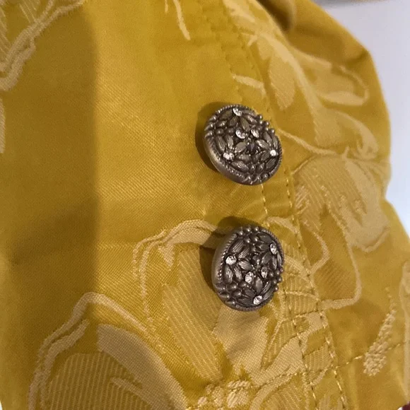 Sisley Yellow Floral Blazer 🌼 Size Small Fitted Jacket Button Front EUC - Picture 6 of 10